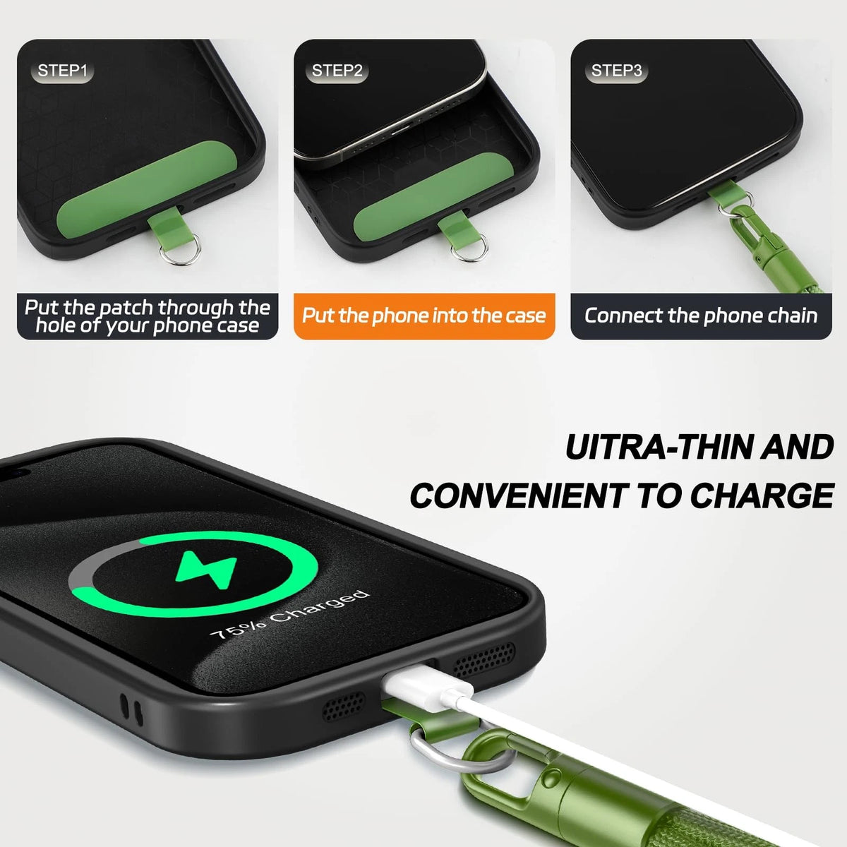 2X Phone Lanyard for Universal Use (6.3'' Wrist Strap, Pink + Green)
