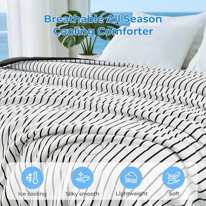 Striped Cooling Comforter for Queen Size (No Part Numbers)