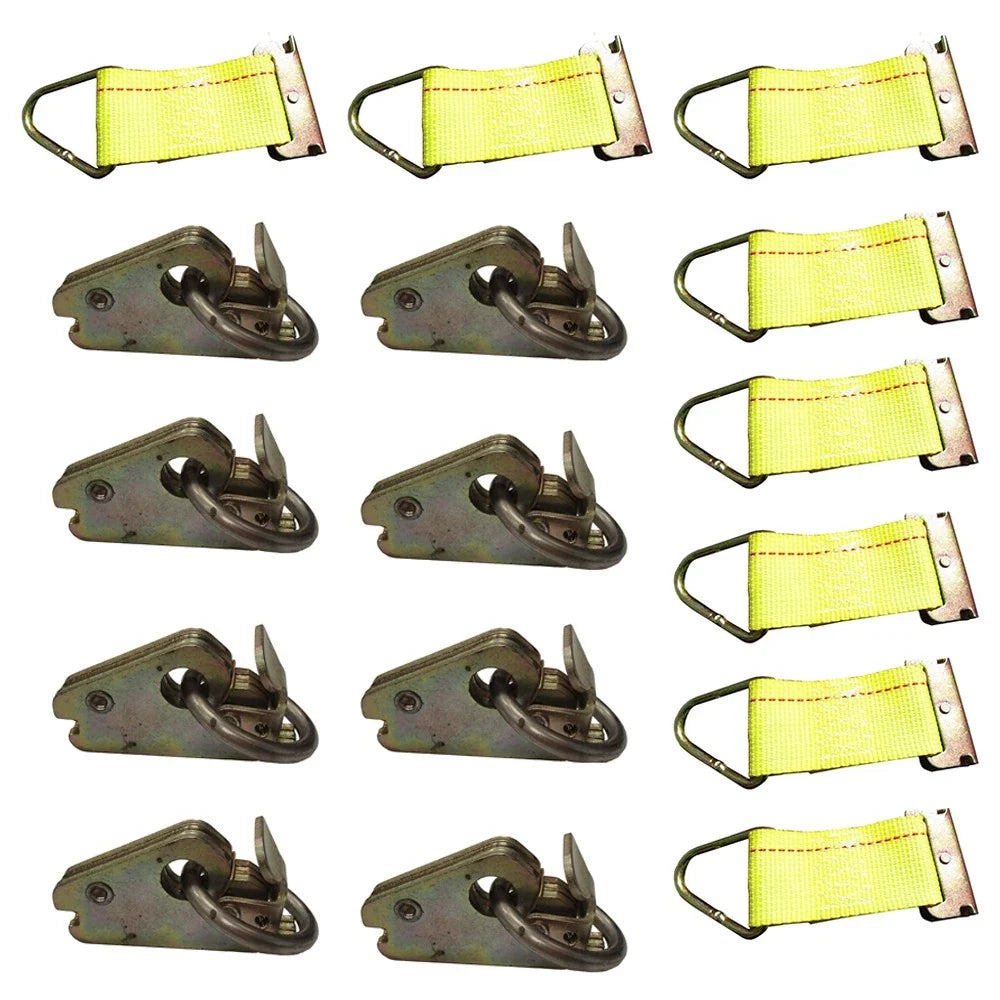 Set of 8 E-Track O-Rings & 8 Tie Down Straps for Enclosed Trailer