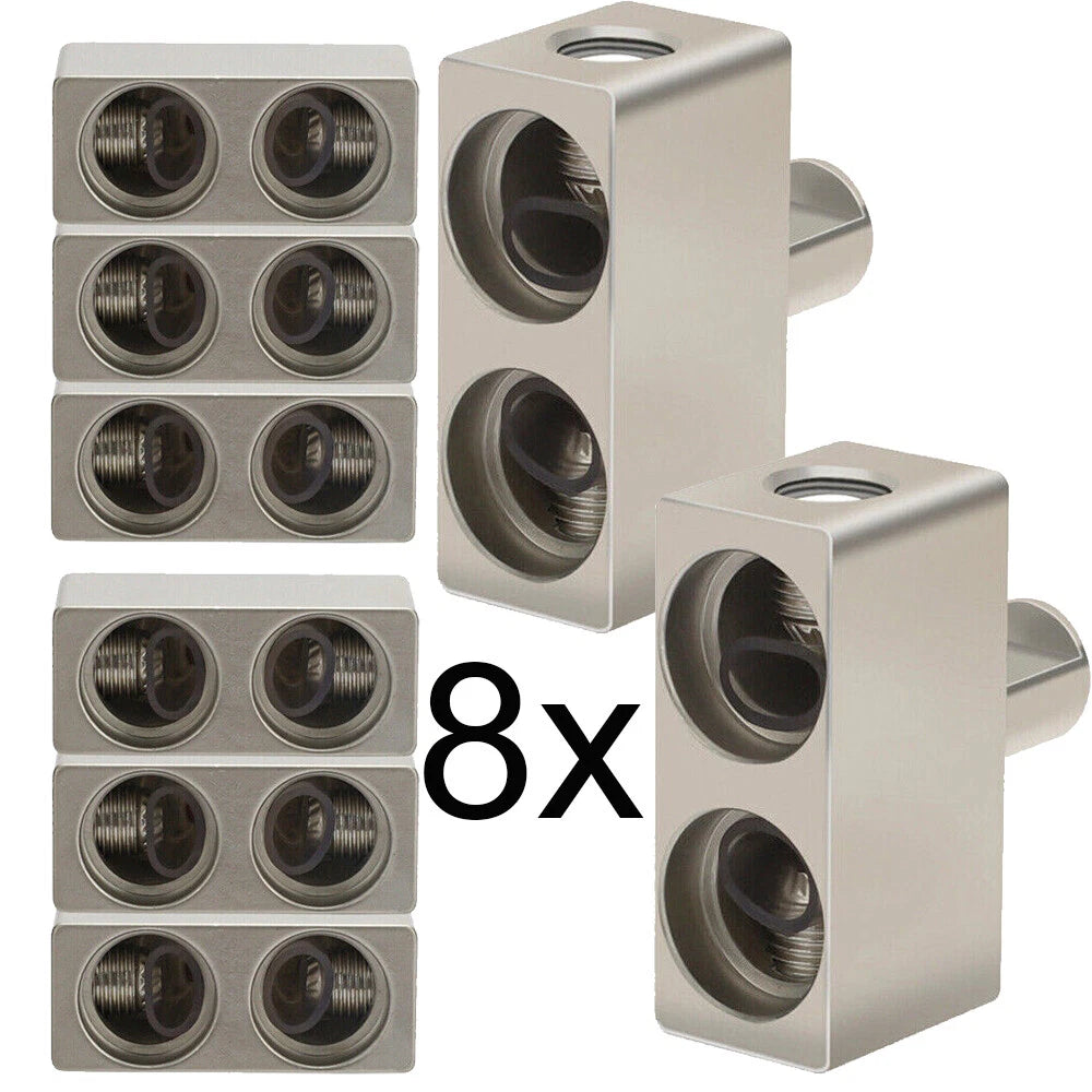 8X Dual 1/0 Gauge Power/Ground Offset Amp Input Reducers