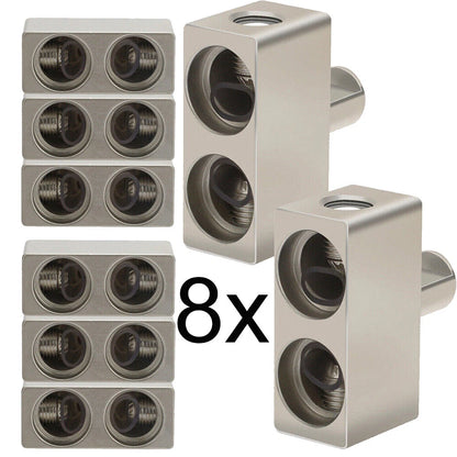8X Dual 1/0 Gauge Power/Ground Offset Amp Input Reducers