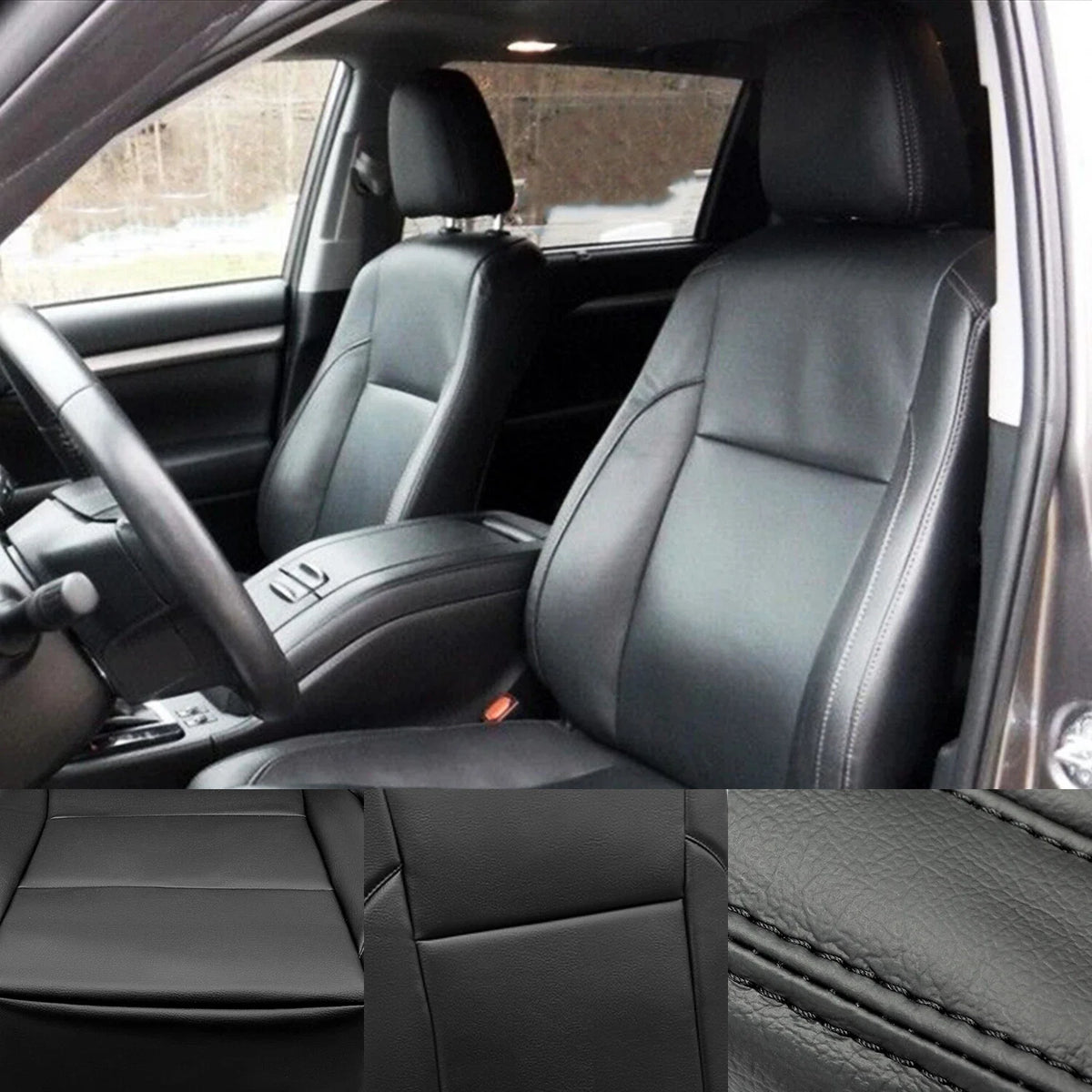 Set of 4 Seat Covers for Toyota Highlander LE/Hybrid (2014–2019) Black