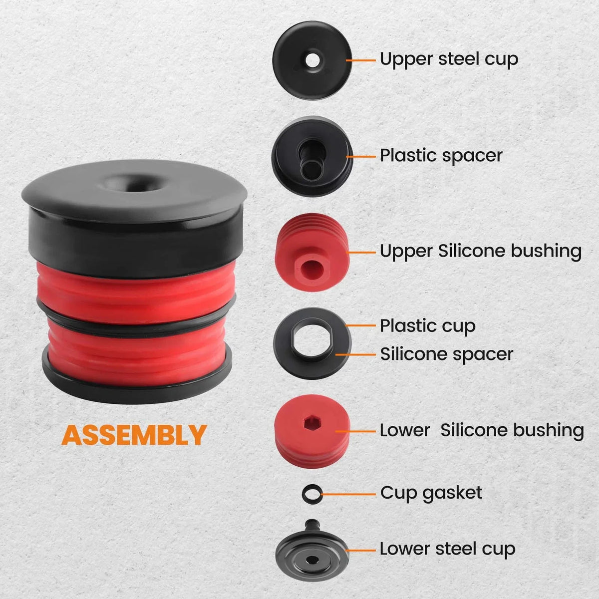 8x Silicone Body Mount Bushings Kit for Ford Super Duty F250 (2008–2016)