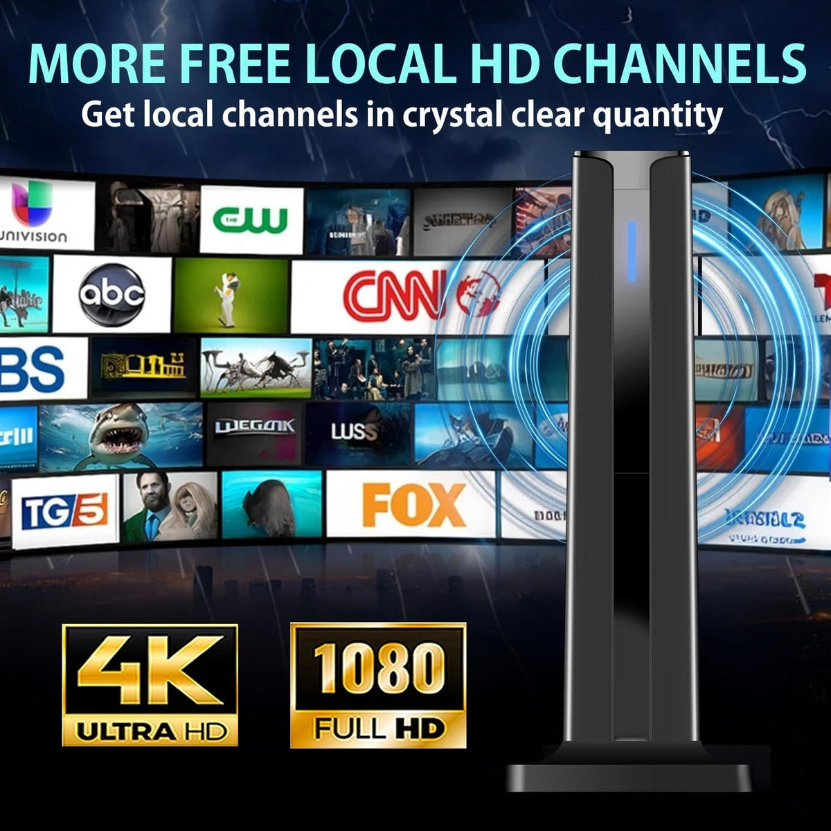 Digital TV Antenna for Smart Indoor (2026) 3M 7.0 IN, Black