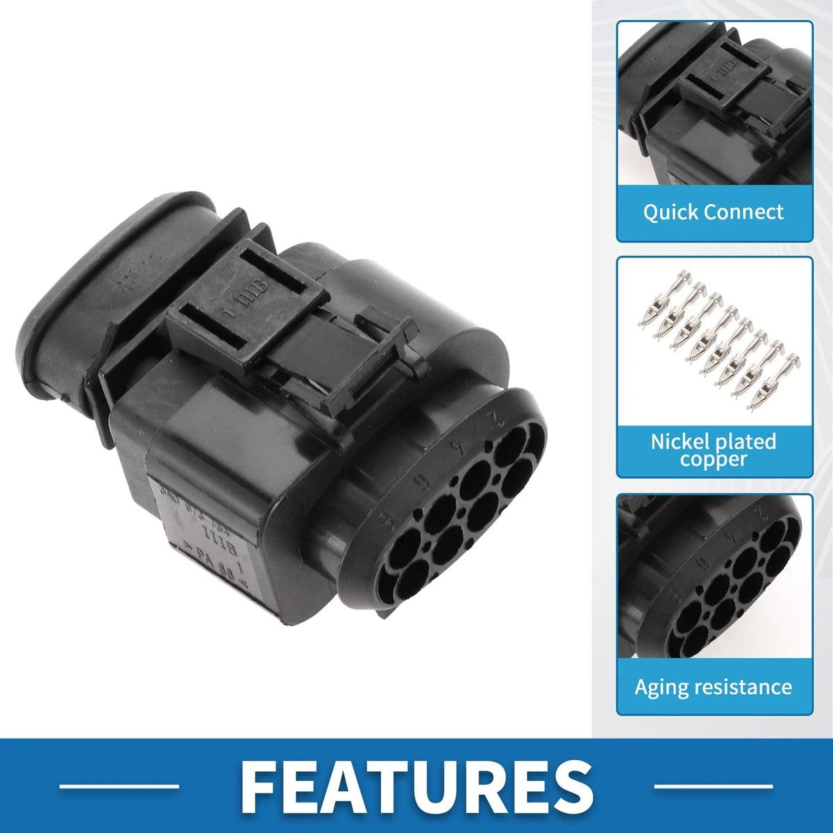 8 Pin Throttle Connector Plug for Volkswagen Audi (No. 3A0973734/3A0973834)