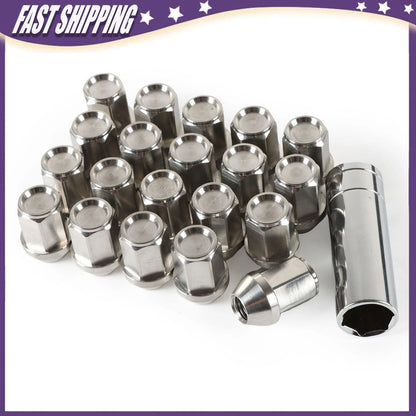 Set of 20 Stainless Steel Lug Nuts M12x1.5 for Wheel (Hex 19mm Length)