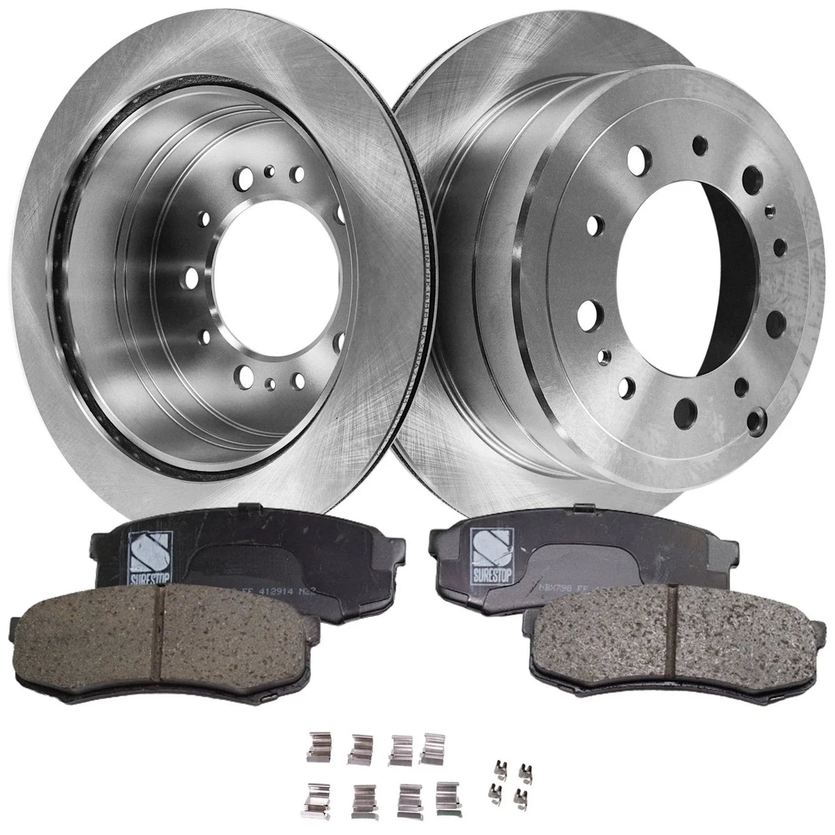 Rear Brake Disc Rotors and Pads Kit for Toyota Land Cruiser (1998–1999)