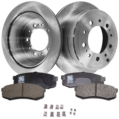Rear Brake Disc Rotors and Pads Kit for Toyota Land Cruiser (1998–1999)