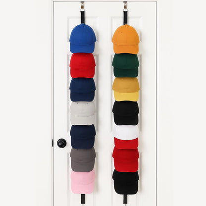 2X Over the Door Cap Rack Organizer for Baseball Hats (Holds 16 Hats)