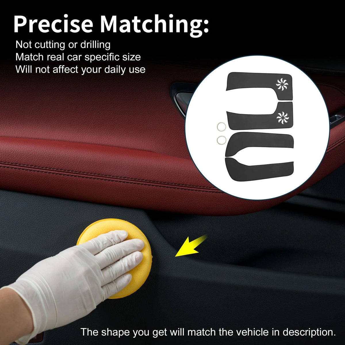 2X Car Door Anti Kick Pad Sticker Protector for Nissan NV200 (2000–2020) Black