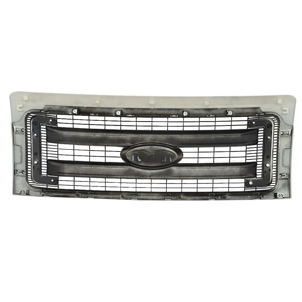 Front Upper Grille Replacement Set for Ford F150 (2009–2014) Black Silver