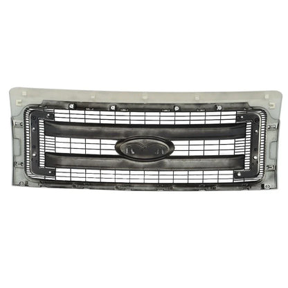 Front Upper Grille Replacement Set for Ford F150 (2009–2014) Black Silver