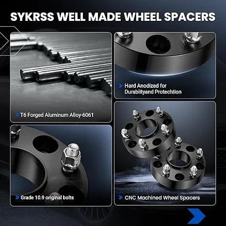 Set of 4 Hubcentric Wheel Spacers 1.5" 5x5.5" 9/16-18 for Dodge Ram 1500 (2002–2010)