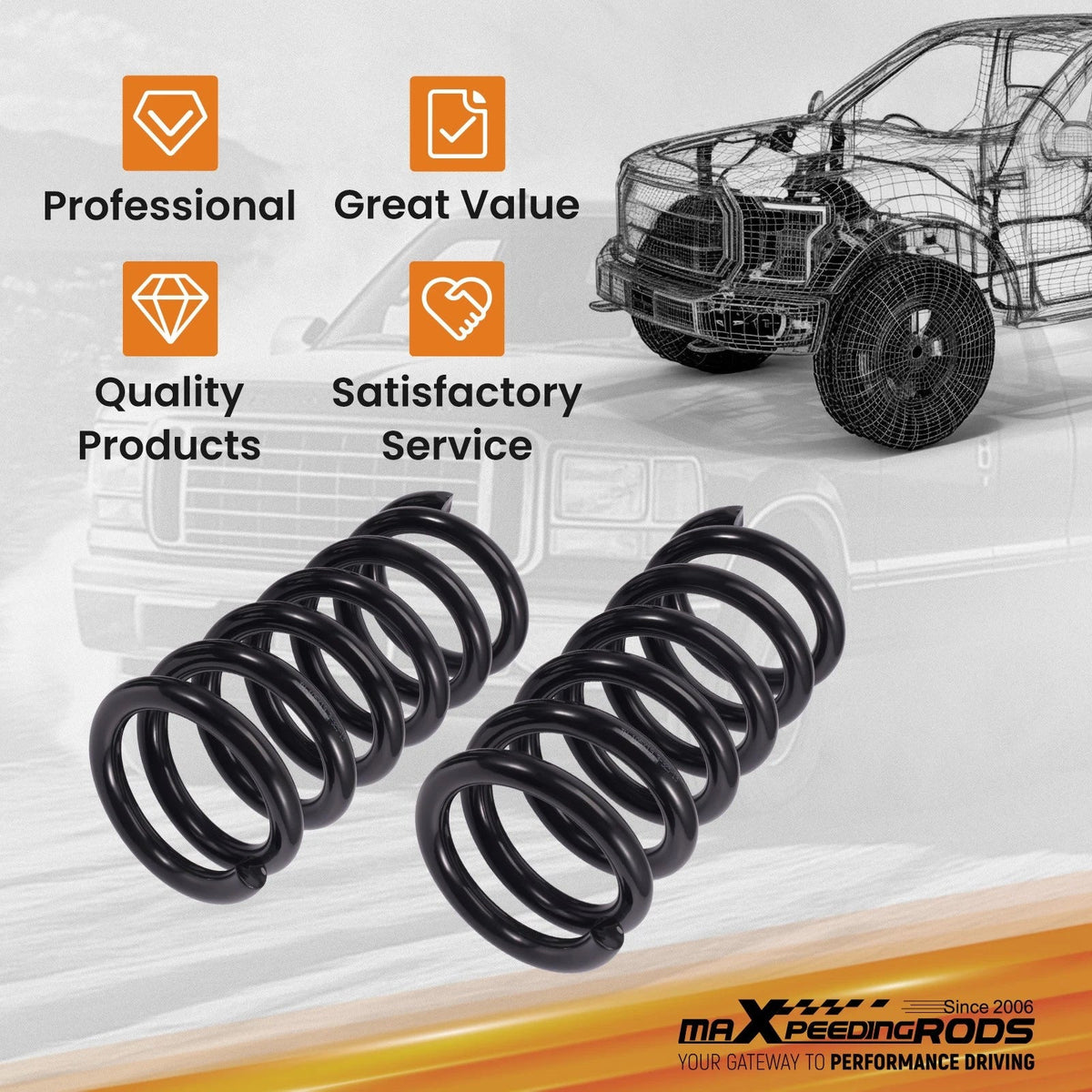 1 Inch Drop Lowering Springs for Ford F150 2WD (1997–2003)