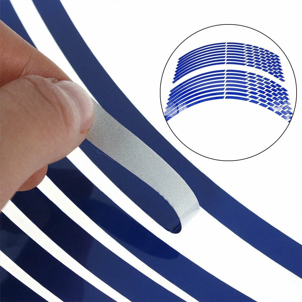 16 Pcs Blue Reflective Rim Strips Tape for Car Wheel Tire (2016–2018)