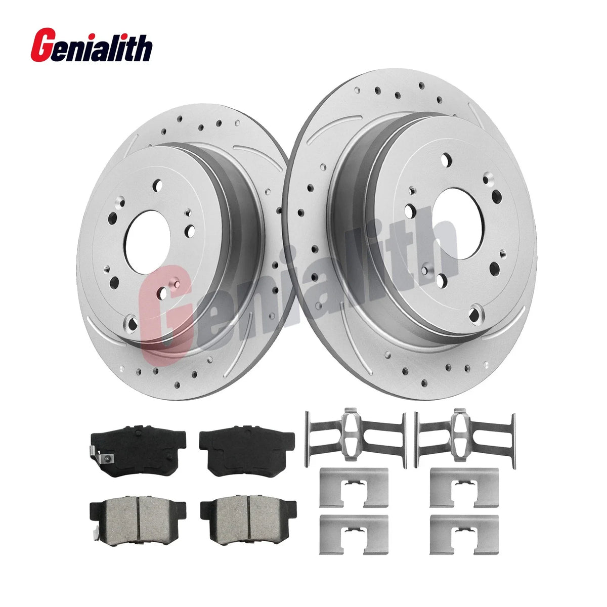 Set of 2 Rear Disc Rotors + Ceramic Brake Pads for Acura TL, Honda Element (2003–2008)
