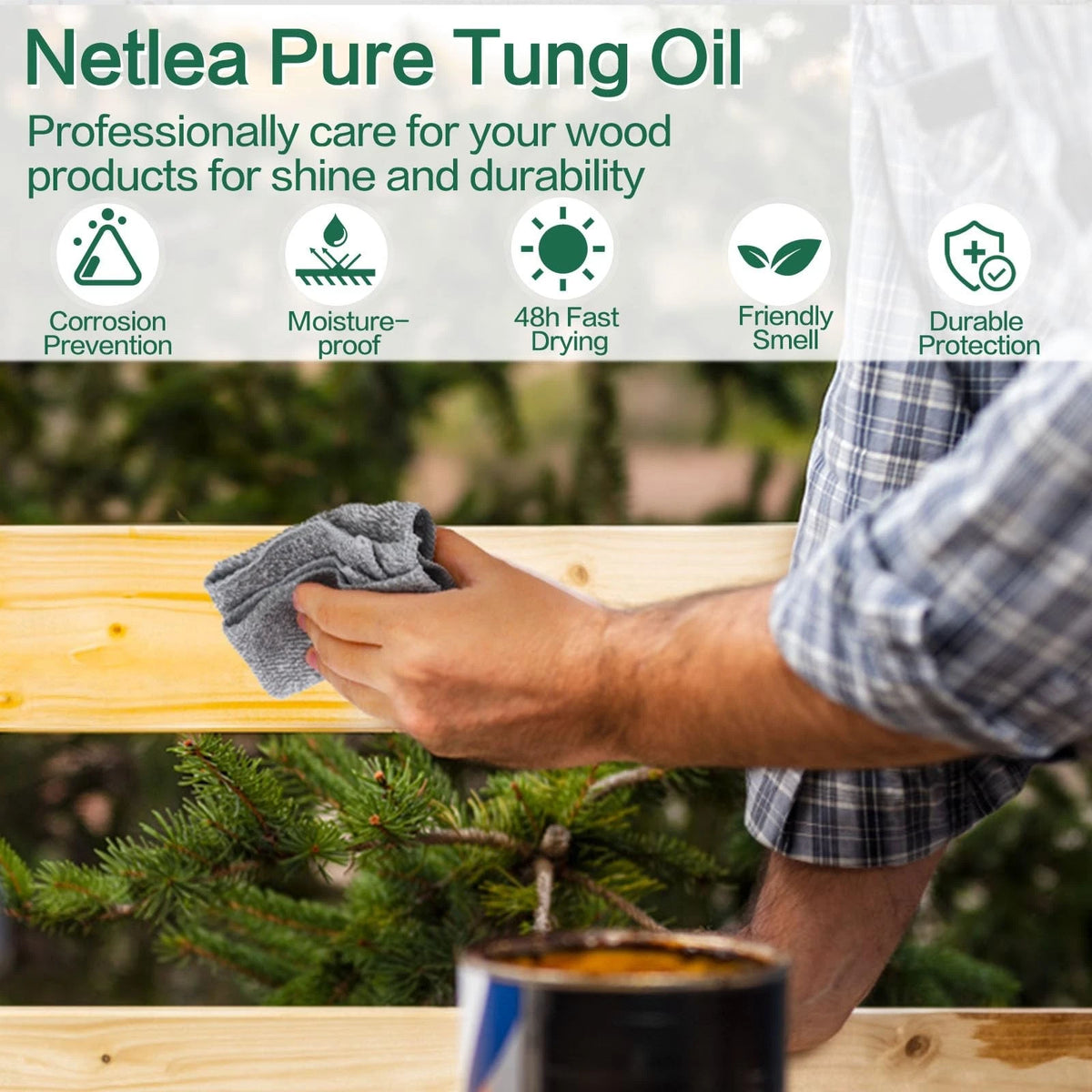 NetLea Tung Oil for Woodworking (11.8oz)