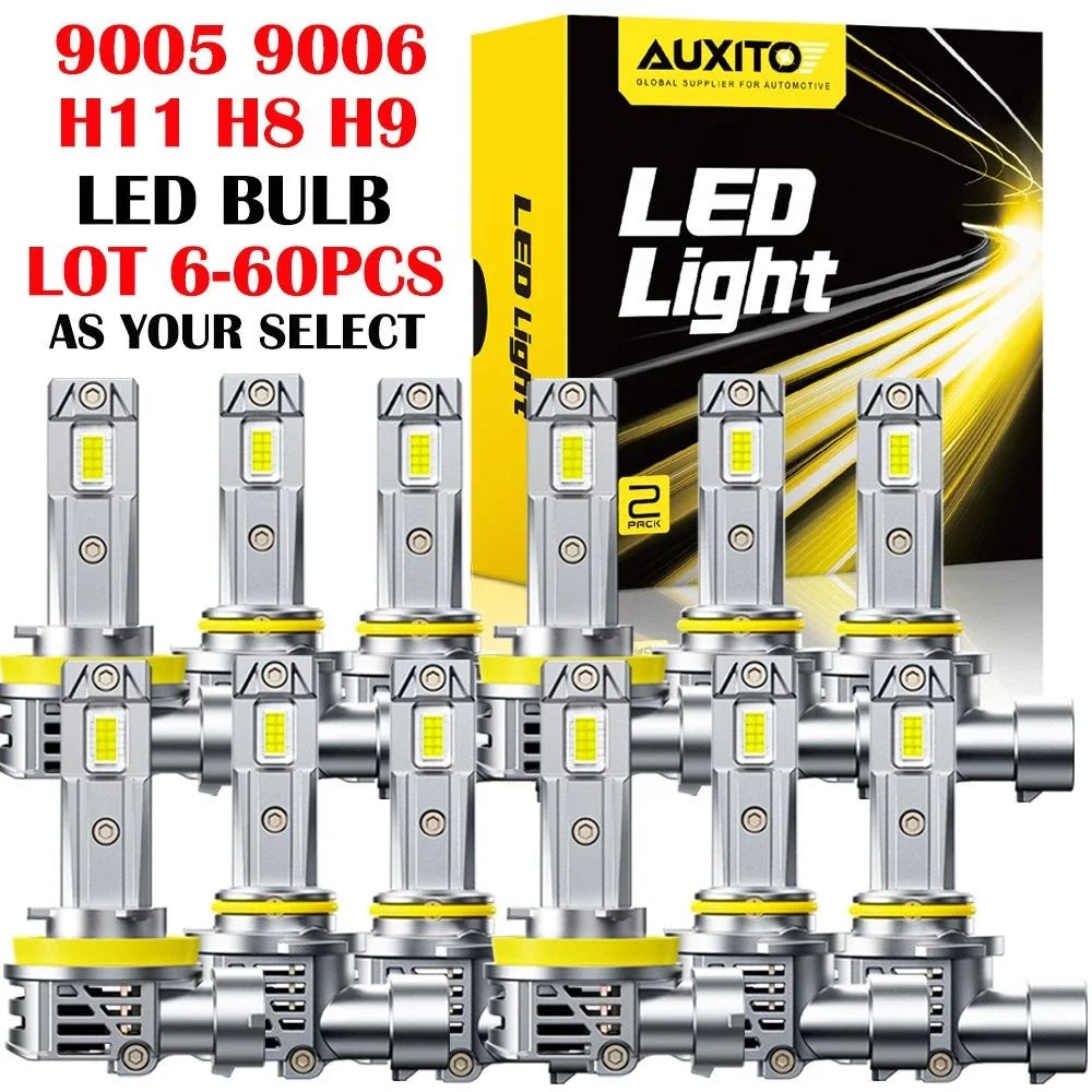 6X AUXITO 9005+9006+H11 H8 LED Headlight Kit for High Low Beam (90000LM)