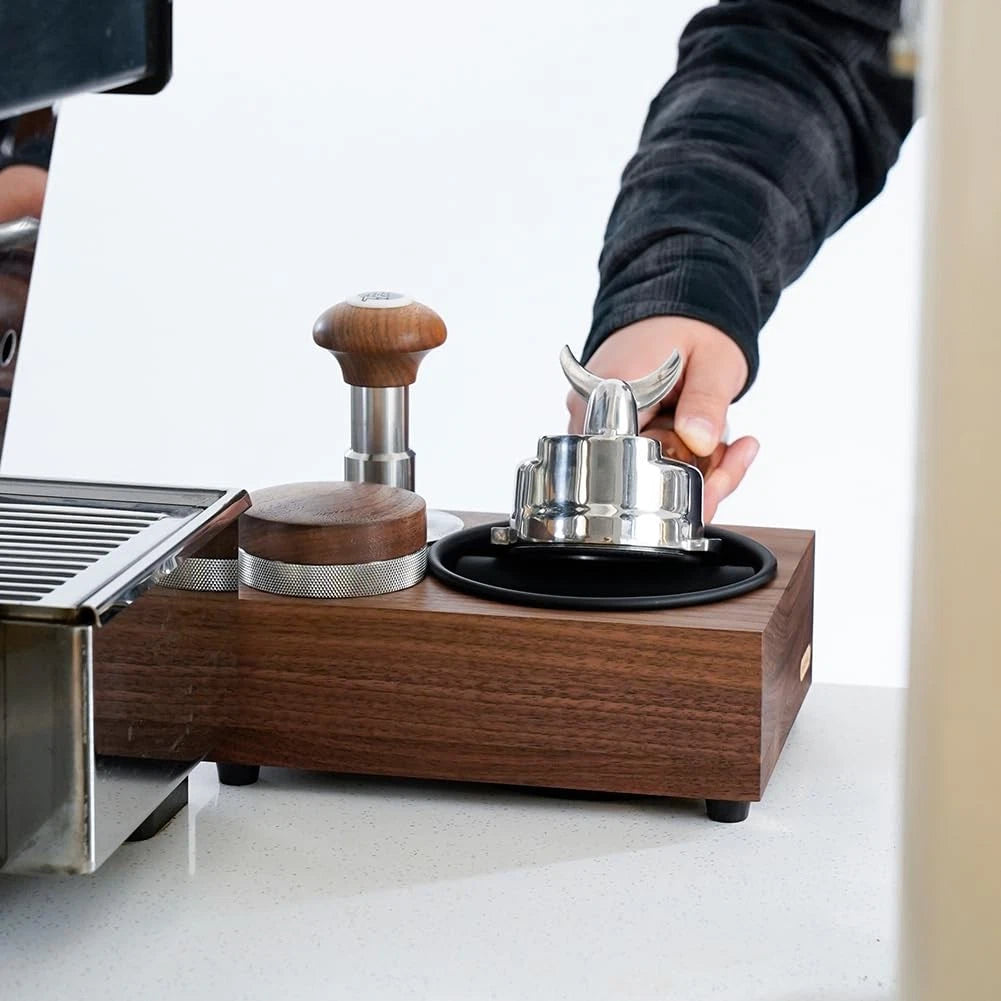 Knock Box Wooden with Tamper Station for Espresso Machines (51-58mm)