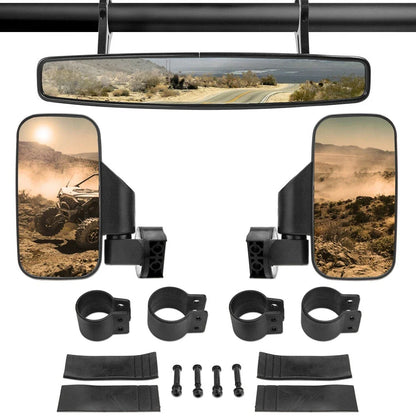 Set of 2 Roll Bar Mirrors for Yamaha Rhino 450 660 700 (2004–2018)