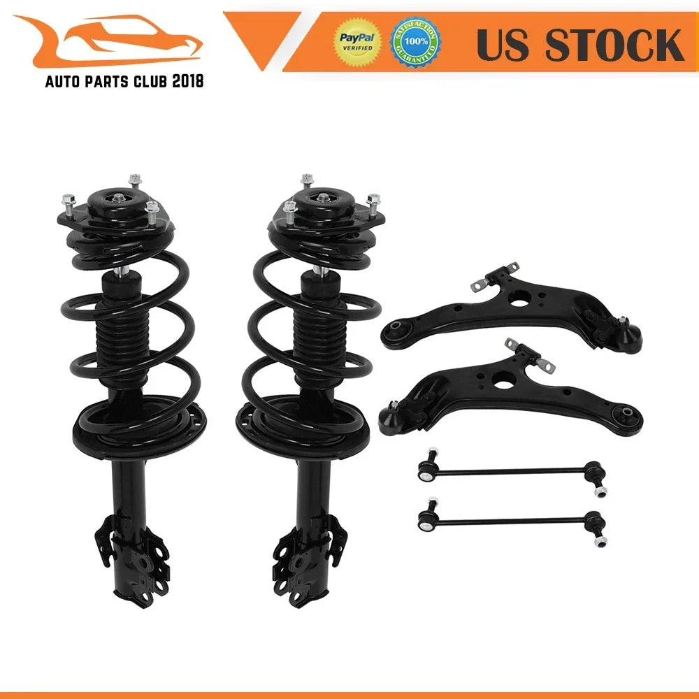 Front Struts Spring Set for Toyota Sienna (2011–2014) w/ Control Arms, Sway Bars