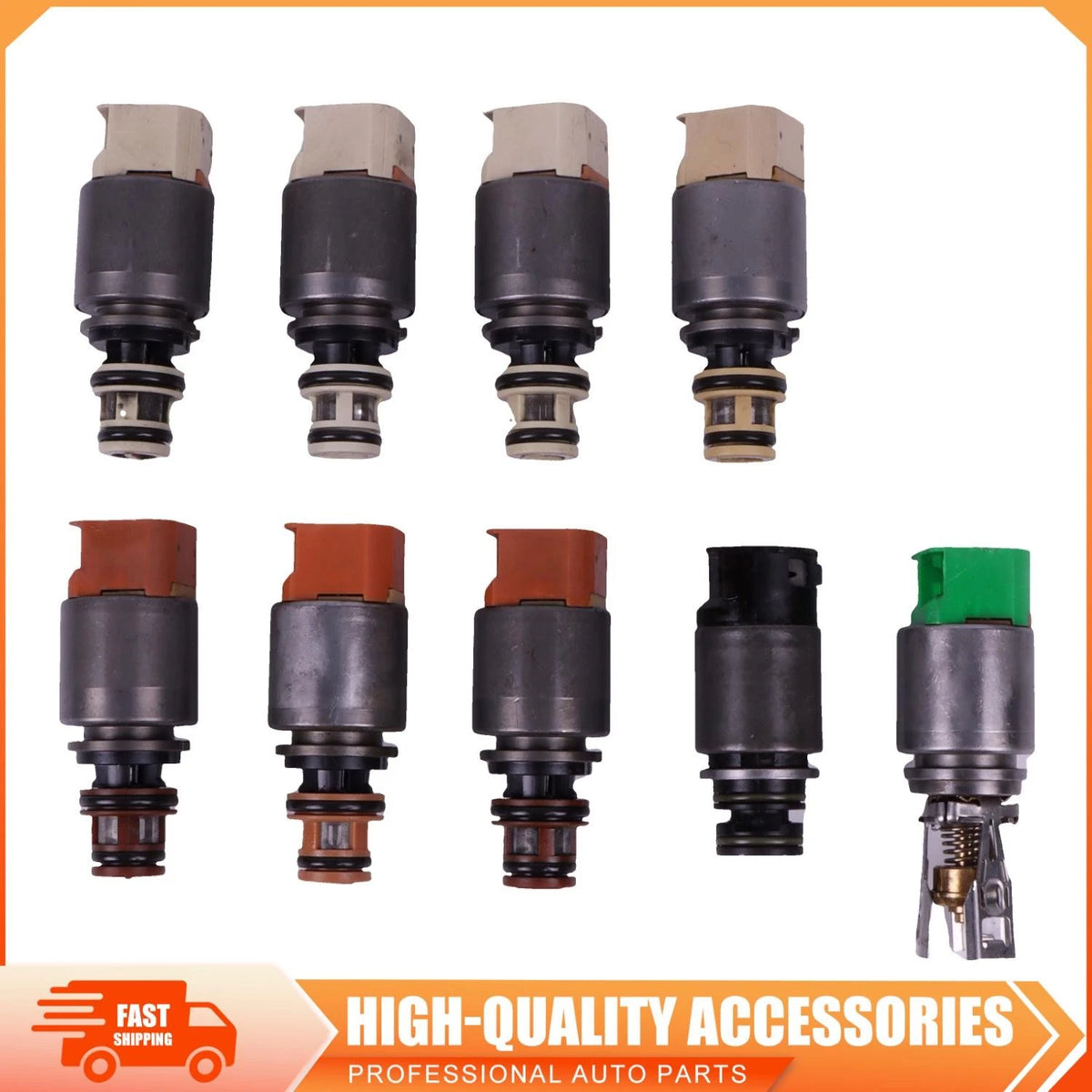 9 PCS Transmission Solenoids Set for Audi Q7 Jaguar XJ Range Rover (8HP45 8HP70)
