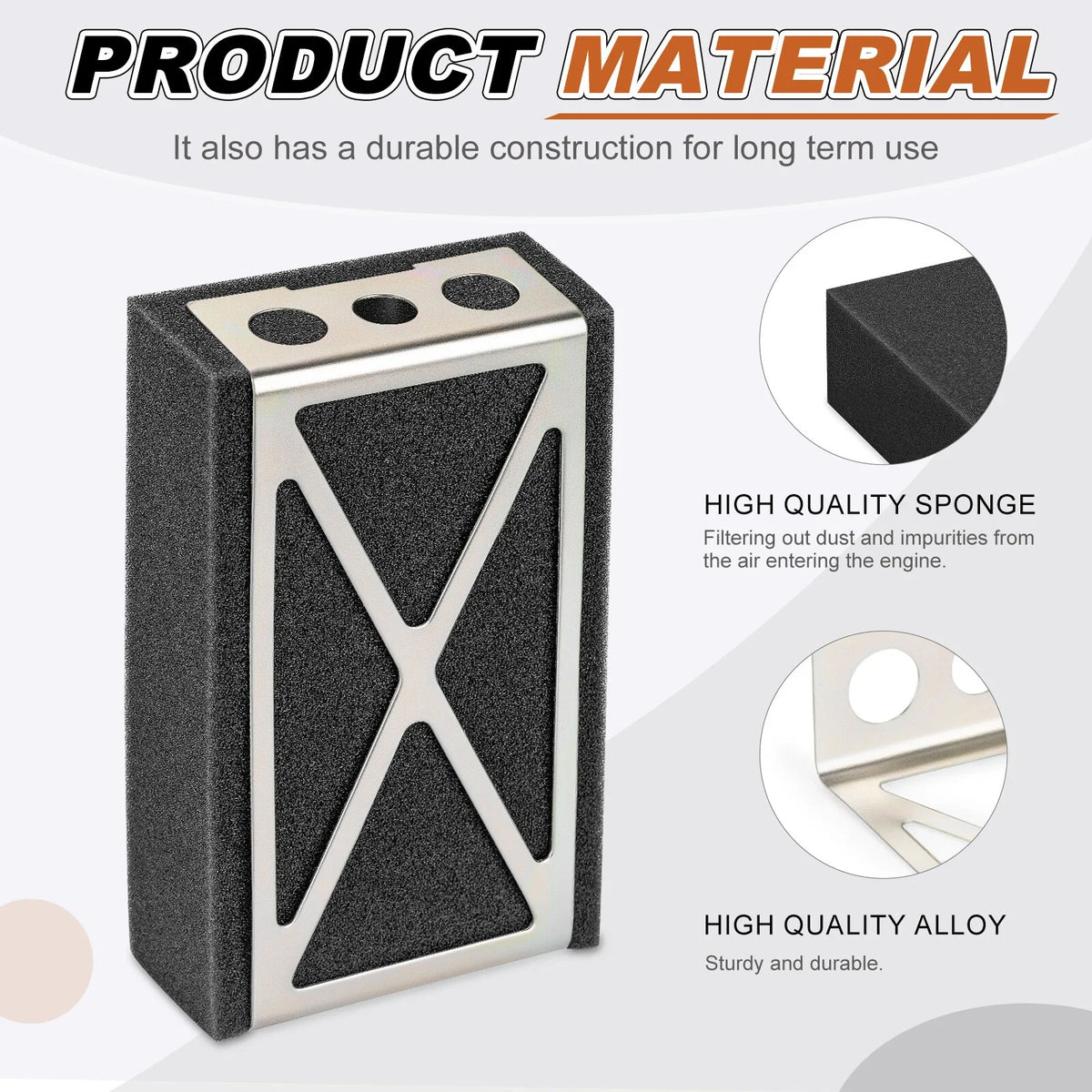 Air Filter Cleaner Element & Mount Plate for Honda CT70 (1991–1994) TRX70 (1986–1987)