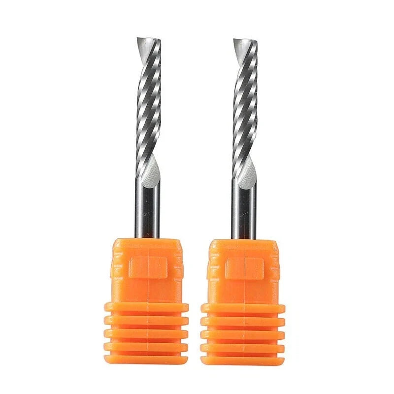 2Pcs 4mm Single Flute Spiral End Mill Router Bits for Aluminium (4mm22mm)