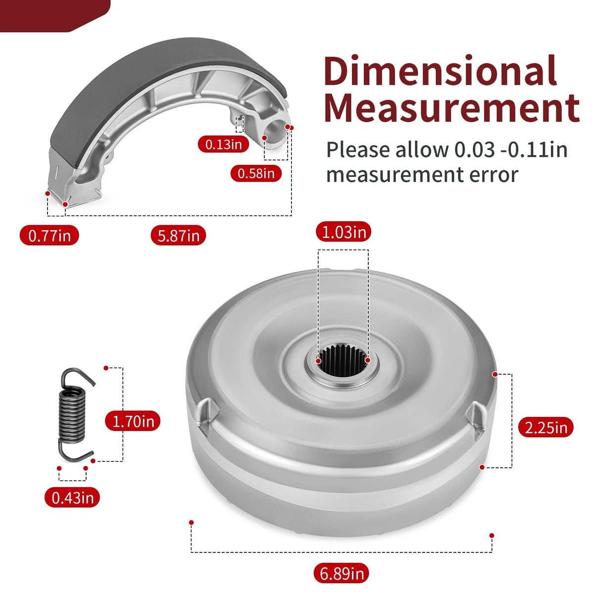 Rear Brake Drum w/ Shoes 43620-HN5-M00 for Honda Foreman 400 450 Rancher 350 400 (2000–2014)