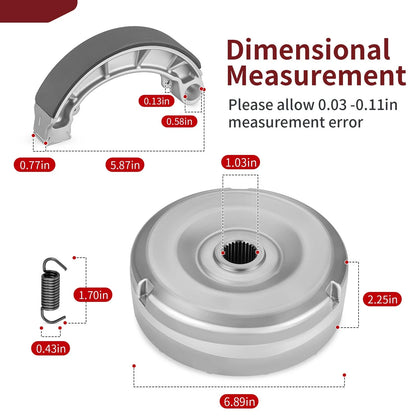 Rear Brake Drum w/ Shoes 43620-HN5-M00 for Honda Foreman 400 450 Rancher 350 400 (2000–2014)