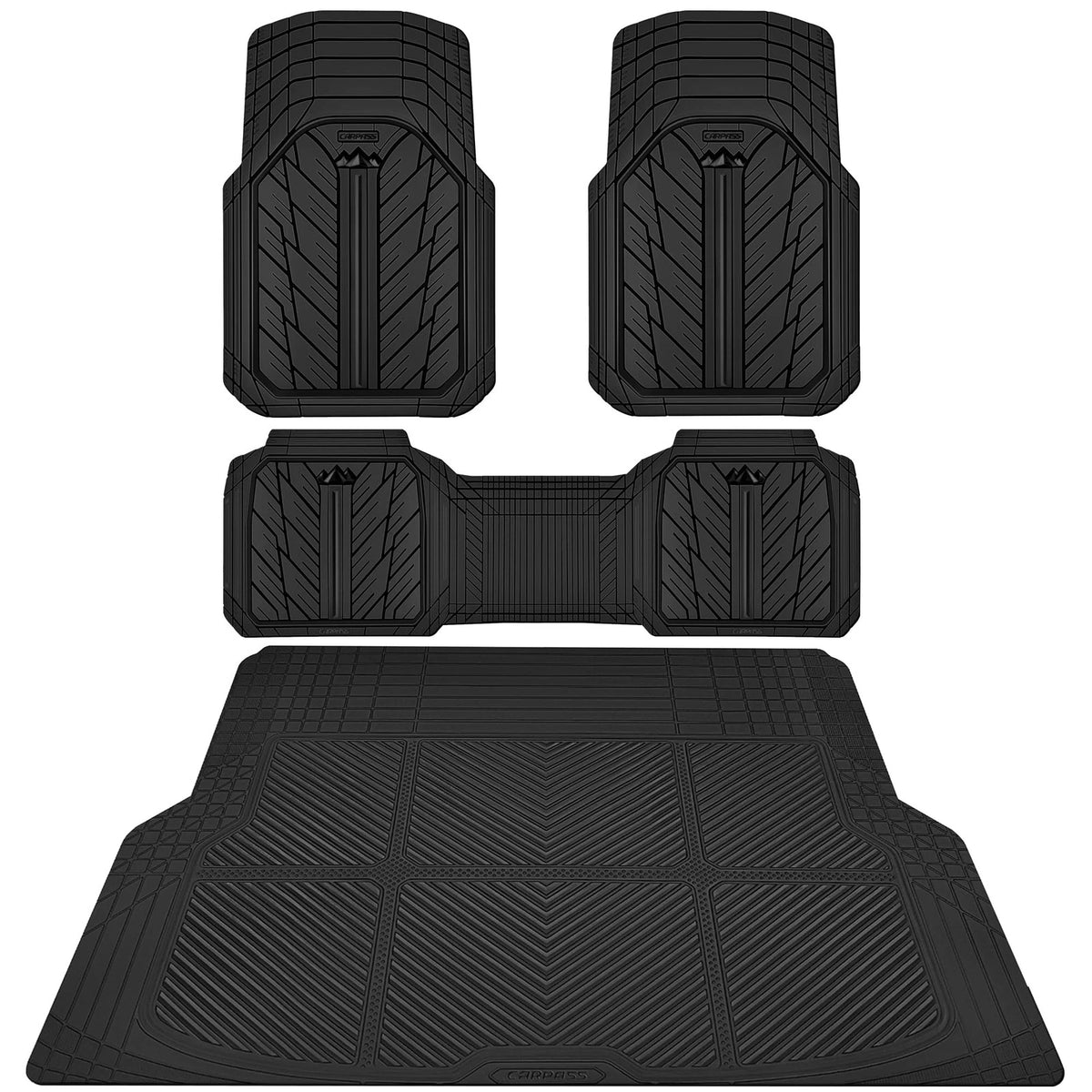 Set of 4 Heavy Duty Rubber Floor Mats for Automotive (TrimtoFit)