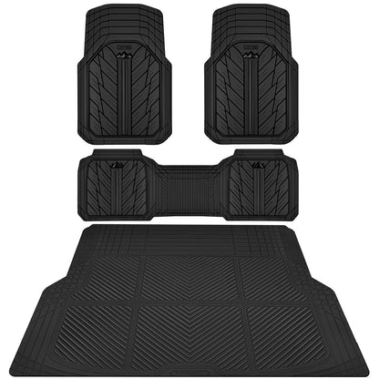 Set of 4 Heavy Duty Rubber Floor Mats for Automotive (TrimtoFit)