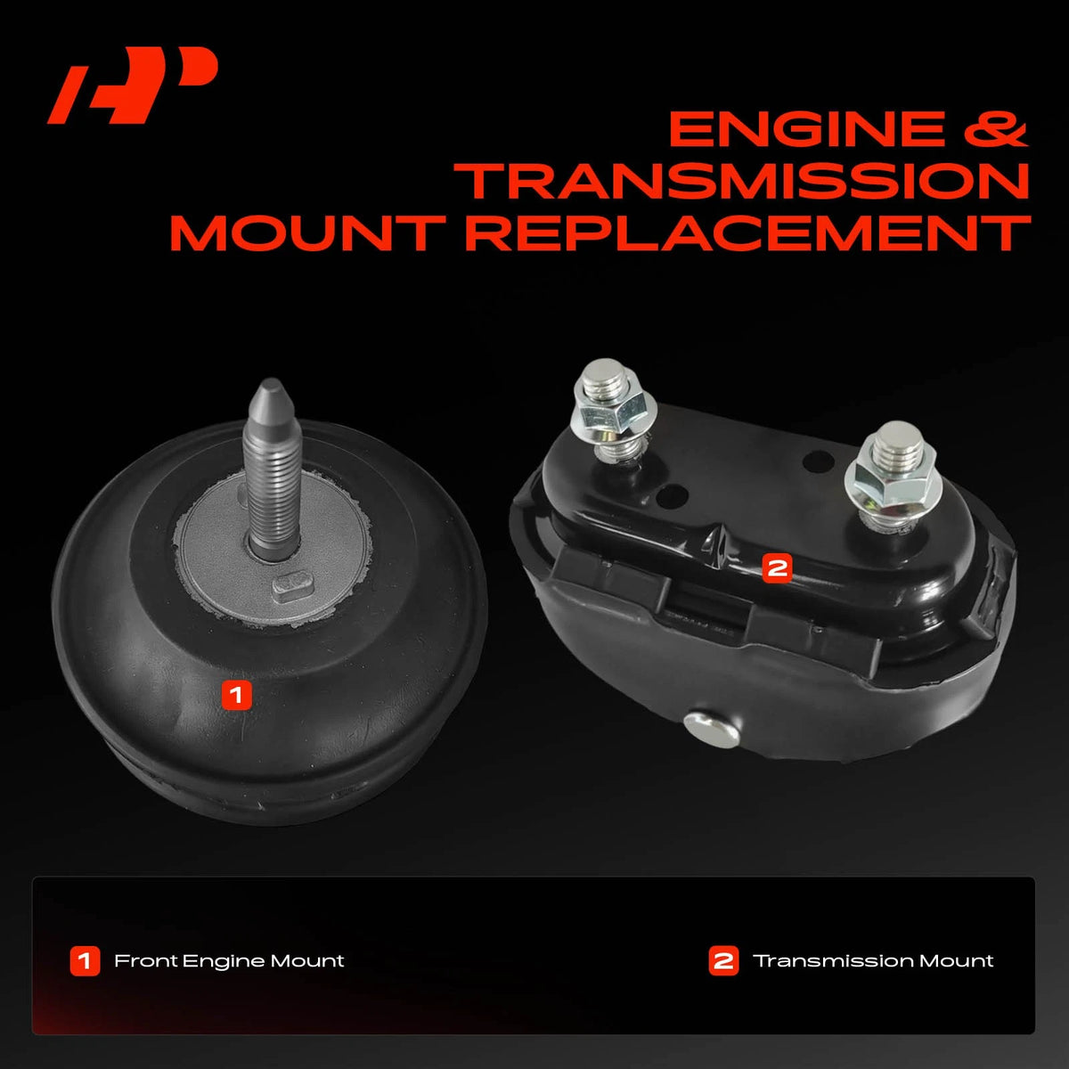 2X Front Engine & Transmission Mount for Chevy Corvette (1997–2004) 10284134, 10448682, 92084910, 92188758, 92245555