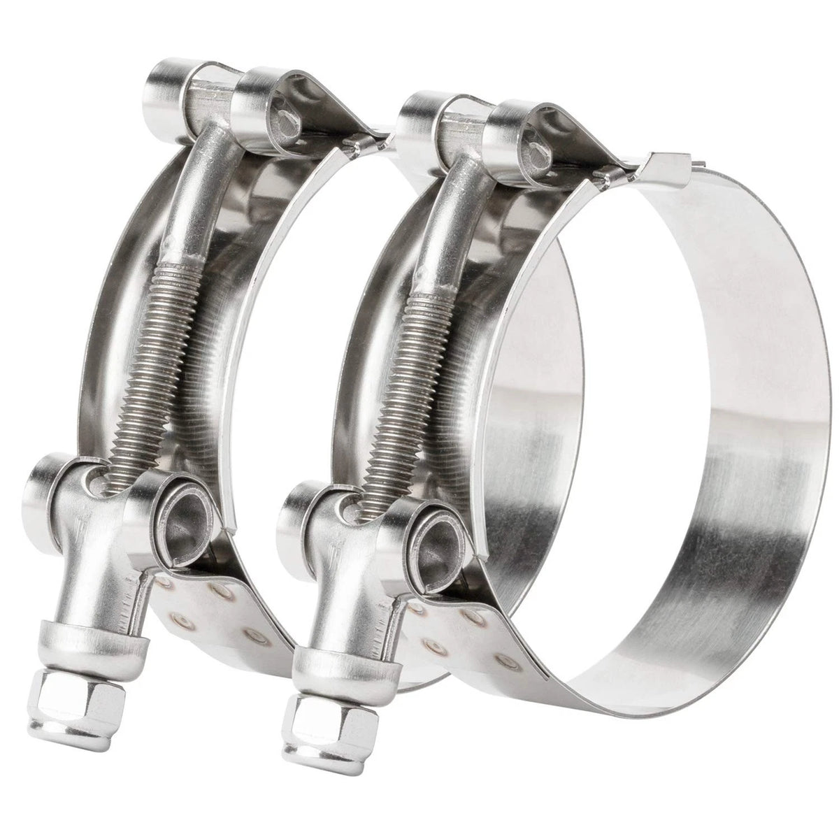 2X Stainless Steel T Bolt Hose Clamps 4.5 Inch Range (121129mm)