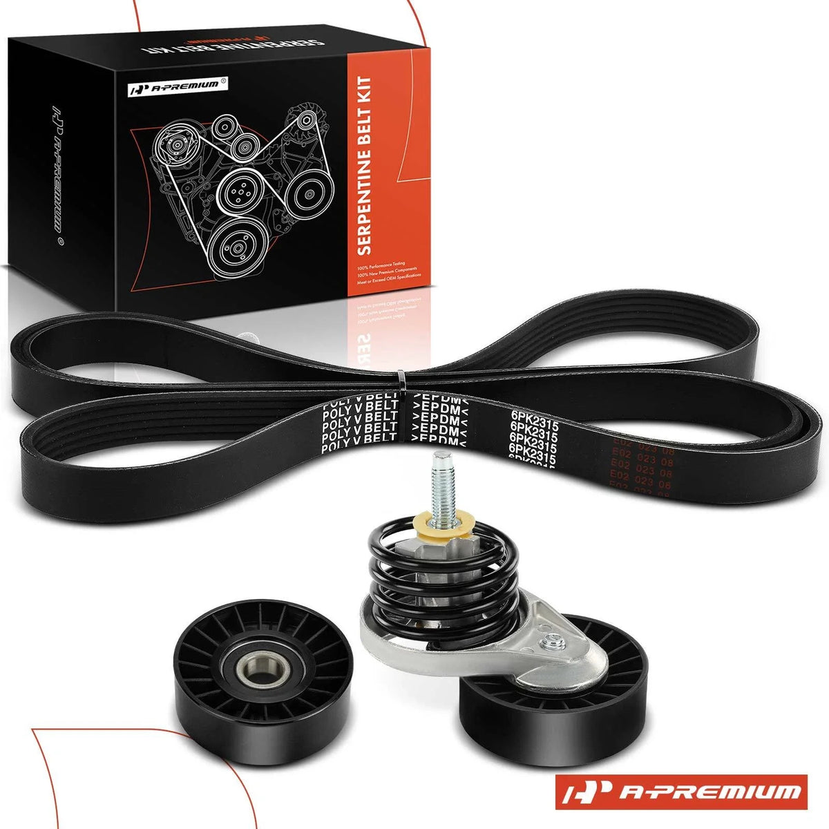 3X Serpentine Belt Drive Component Kit for Ford F-150 F-250 F-350 (1990–1992)