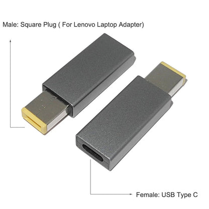 USB C to 106mm Square Laptop Adapter Tip Converter for Lenovo