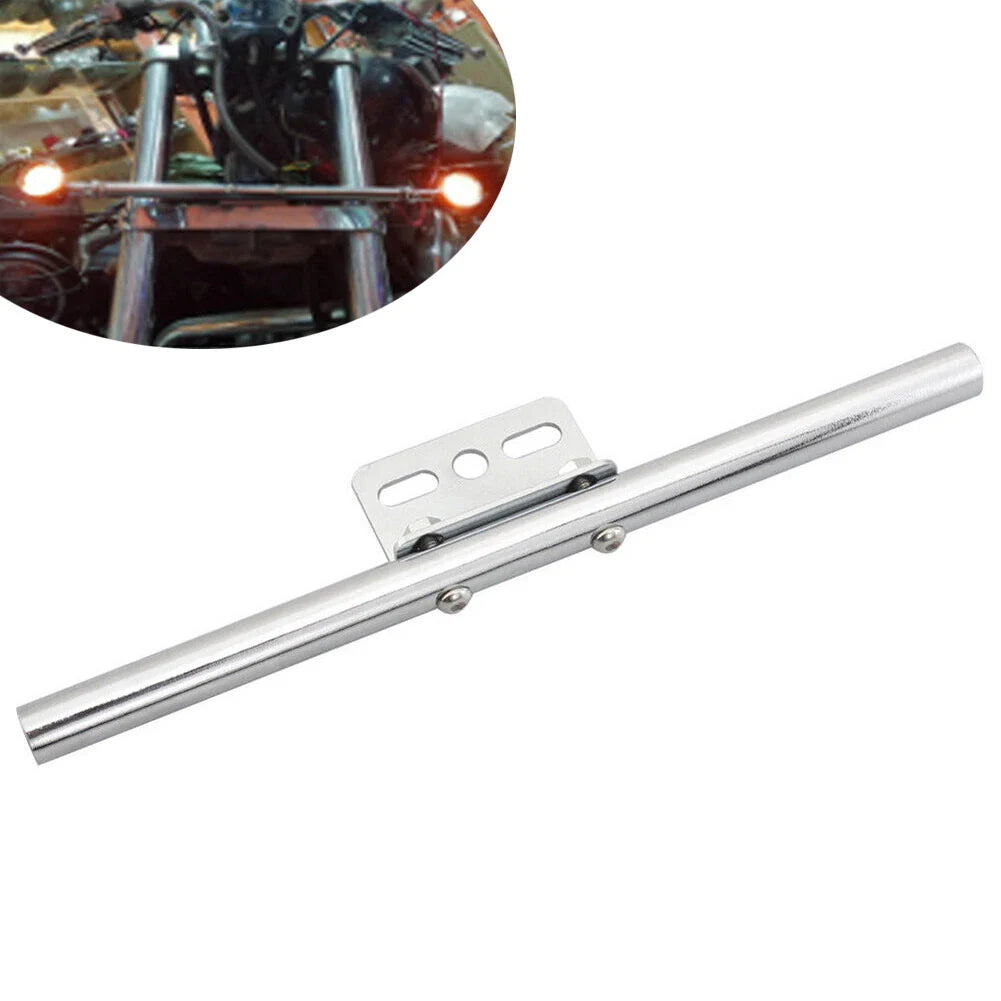 Chrome Short Mount Turn Signal Light Tube Bar Bracket for Harley Dyna (2006-2023)