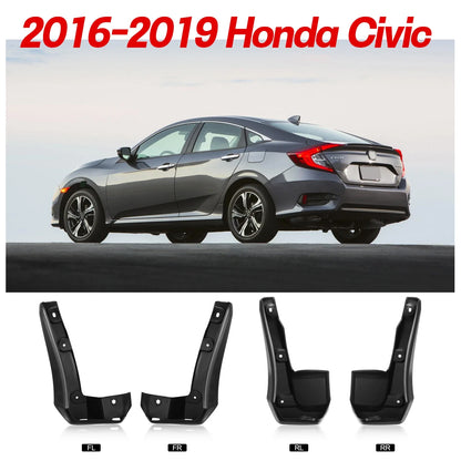 4PC Splash Guards Mud Flaps for Honda Civic Sedan (2016–2019) 1.5L