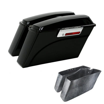 Hard Saddle Bags Trunk w/Lid & Latch Key for Harley Touring Road King (1994–2013)