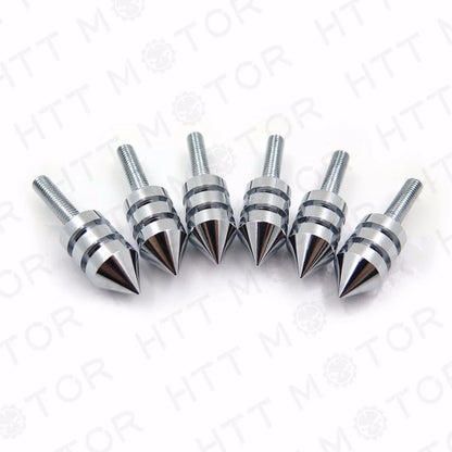 Chrome Spiked Bolt Kit with Well Nuts & Washers for Motorcycle