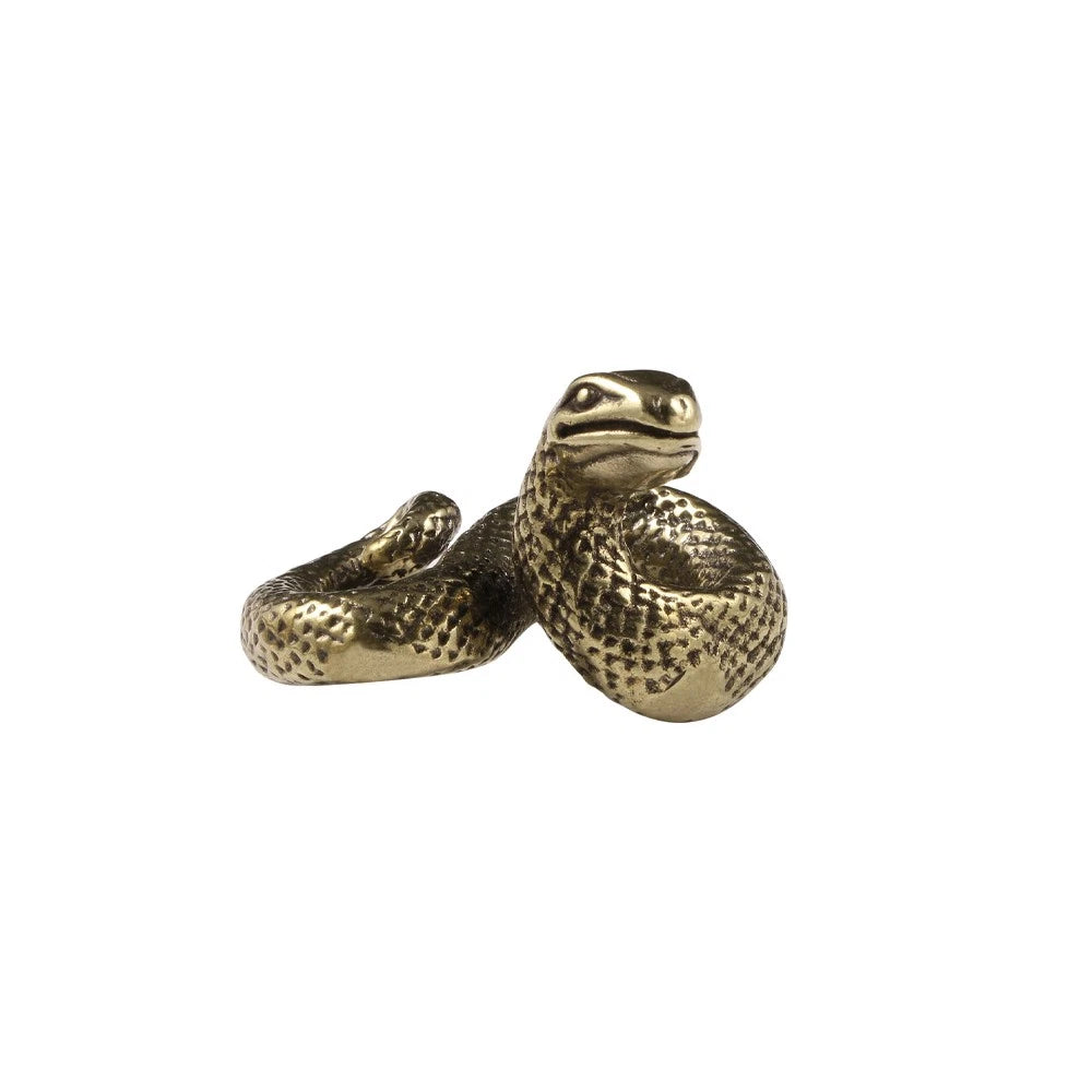 Solid Brass Snake Figurine for Garden and Home Decor