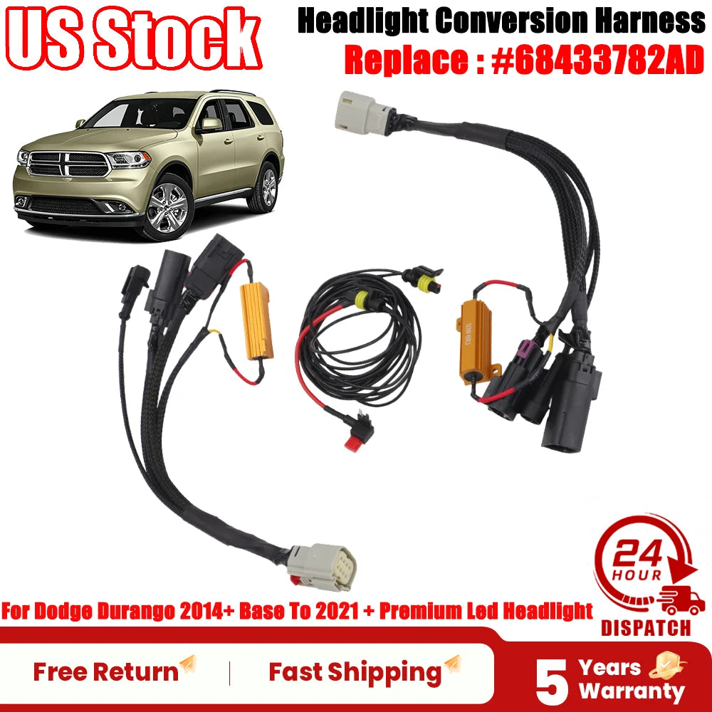 Headlight Conversion Harness for Dodge Durango (2014–2021) 68433782AD
