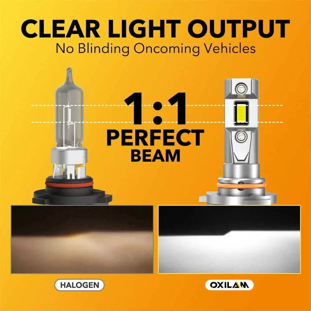 2X OXILAM Q36 Series 9005 HB3 LED Headlight Bulbs 100W 20000LM for