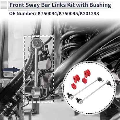 Front Stabilizer Bar Links Set of 2 with Bushings for Nissan Rogue (2008–2013) No.K750094