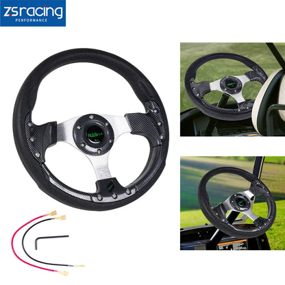 6 Hole Steering Wheel for EZGo Club Car (Universal, Carbon Fiber)