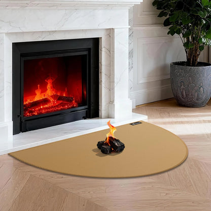 24x42 Inch Fireproof Half Round Hearth Mat for Fireplace Protection