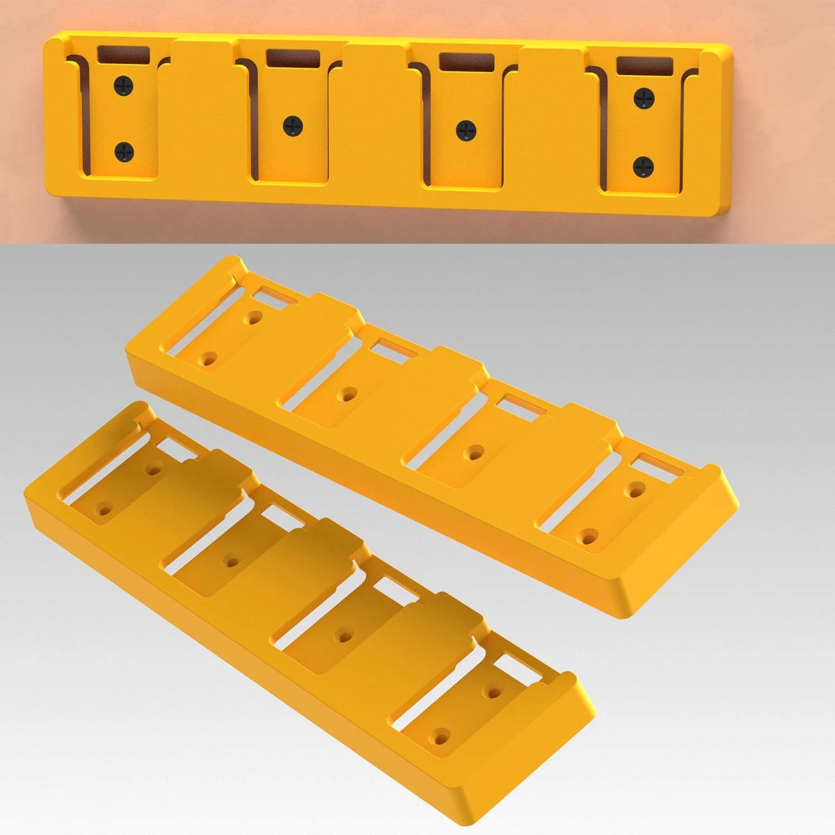 Battery Rack for DeWalt 20V (Compatible, Yellow)