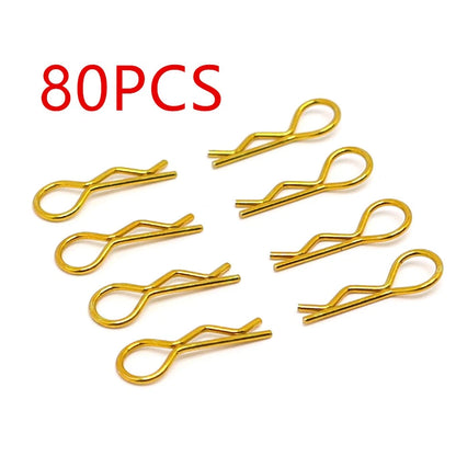 80Pcs Body Clips for 1/10 RC Car Truck Buggy (Red/Blue/Black)