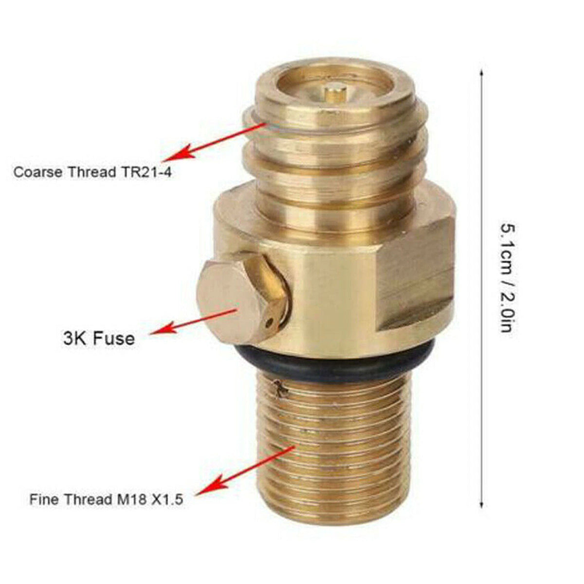2X M18x1.5/TR21 Valve Adapter for Soda Stream Tank (CO2 Refill)