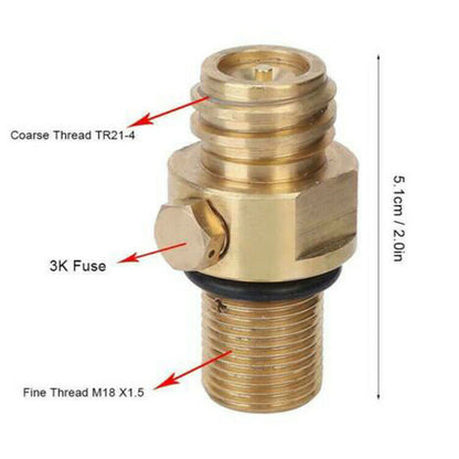 2X M18x1.5/TR21 Valve Adapter for Soda Stream Tank (CO2 Refill)
